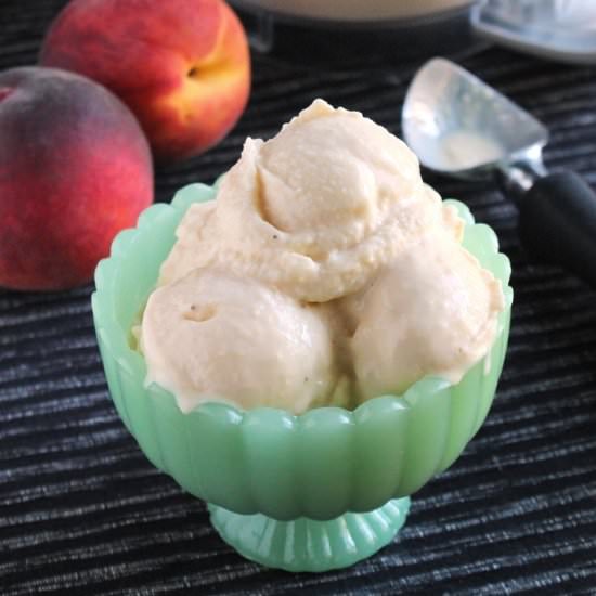 Easy Peach Frozen Greek Yogurt