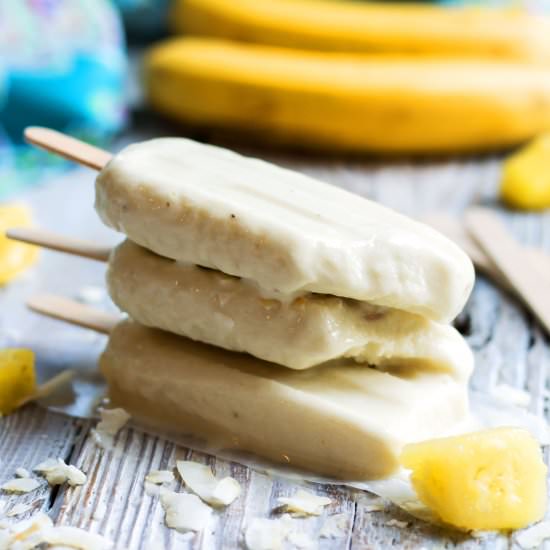Non-Alcoholic Pina Colada Popsicles