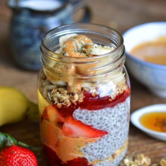 PB&J Chia Seed Breakfast Pudding