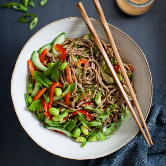 Vegan Sunflower Butter Noodle Bowl