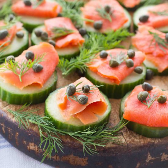 Smoked Salmon Cucumber Bites