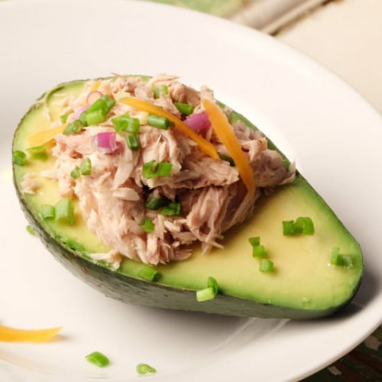 Spring Onion Tuna Stuffed Avocado