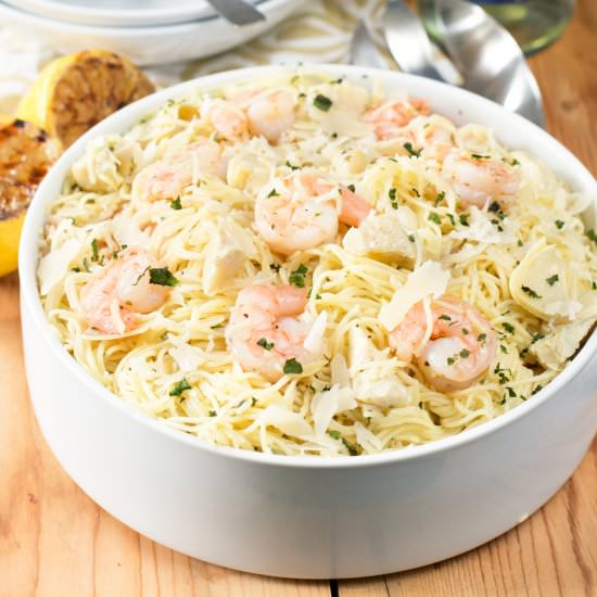 Lemon Shrimp & Artichoke Angel Hair