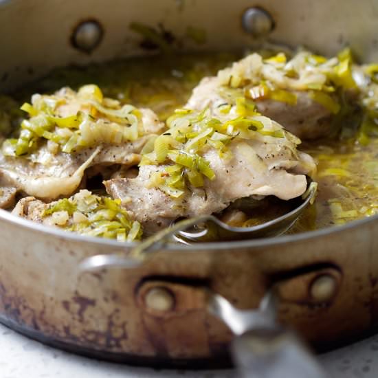 Braised Chicken and Leeks