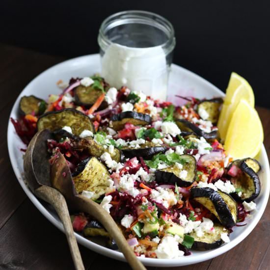 Roasted Aubergine & Quinoa Salad