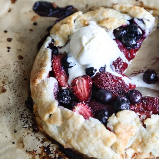 Red, White and Blueberry Galette
