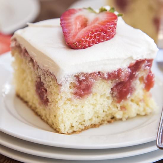 Strawberry and Cream Poke Cake