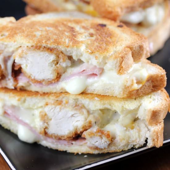 Chicken Cordon Bleu Grilled Cheese