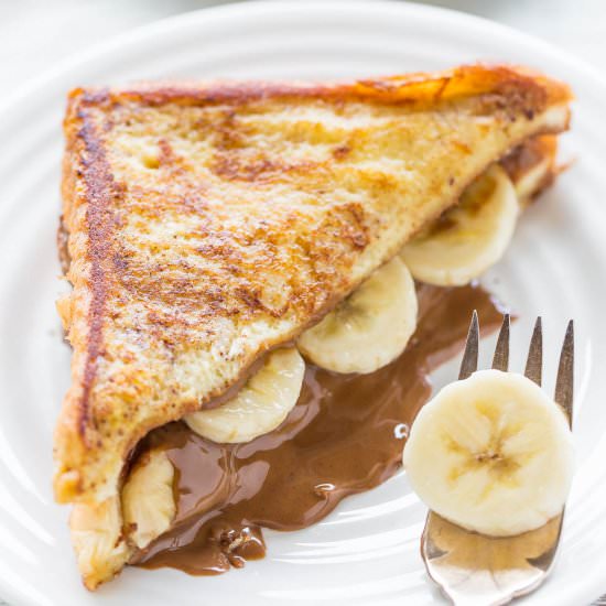 Choc PB Banana Stuffed French Toast