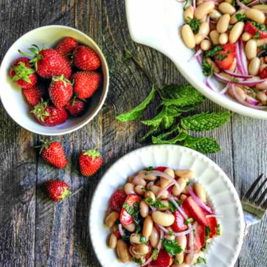 Strawberry Mint Bean Salad