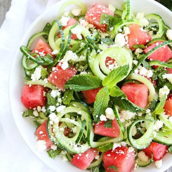 Cucumber Watermelon Feta Salad
