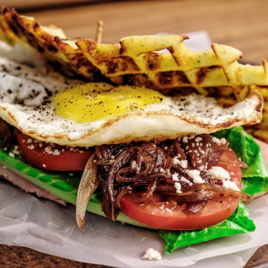 Zucchini & Cornmeal Waffle Sandwich