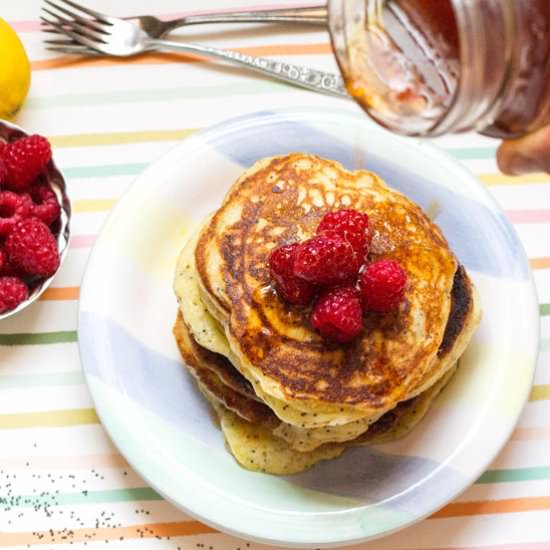 Lemon Ricotta Poppy Seed Pancakes