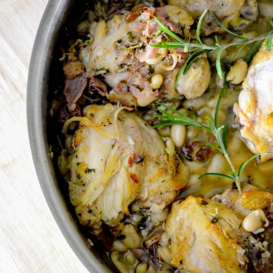 Chicken with Prosciutto and Beans