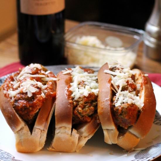 Spinach Turkey Meatball Subs