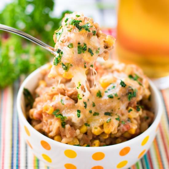 Refried Beans and Rice Skillet