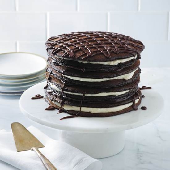 Black and White Pancake Cake