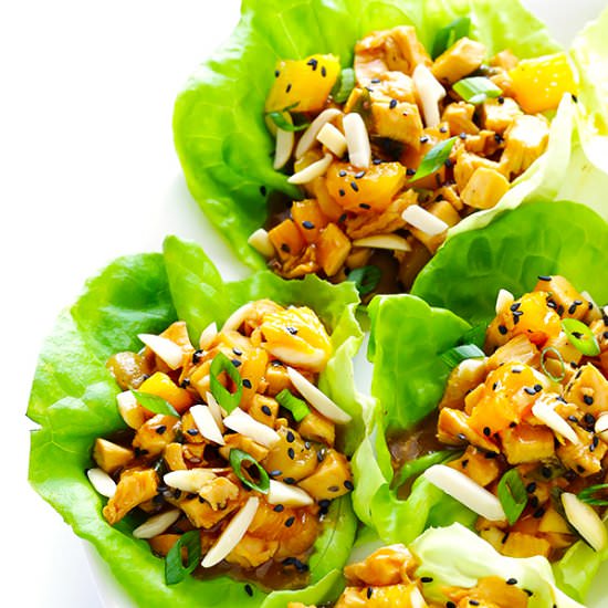 Orange Chicken Lettuce Wraps