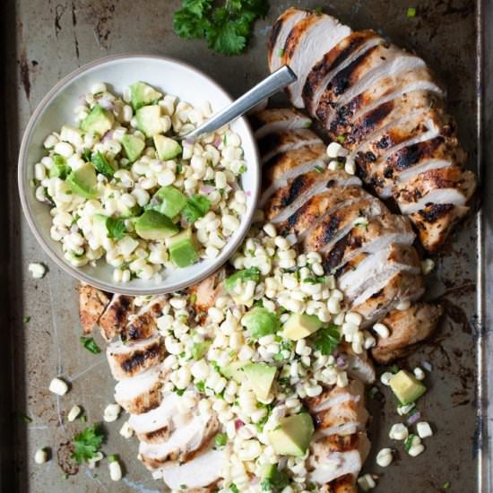 Grilled Chicken w/ Fresh Corn Salsa