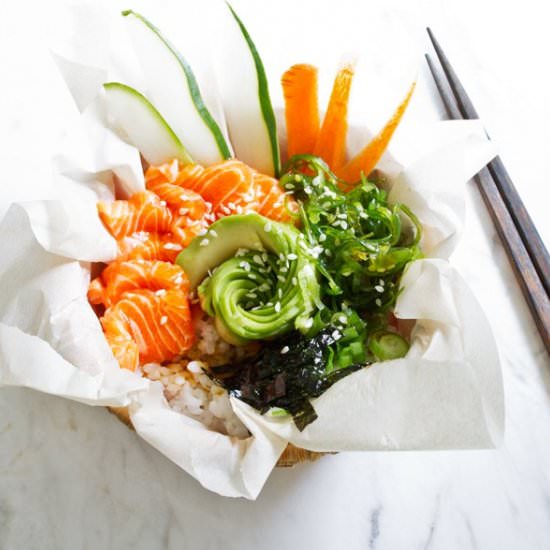 Salmon Sashimi Rice Bowl