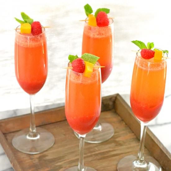 Raspberry Mango Bellinis