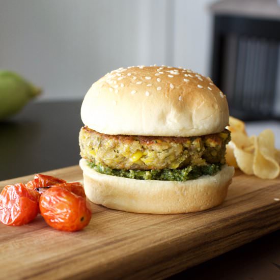 Summer Corn Veggie Burgers