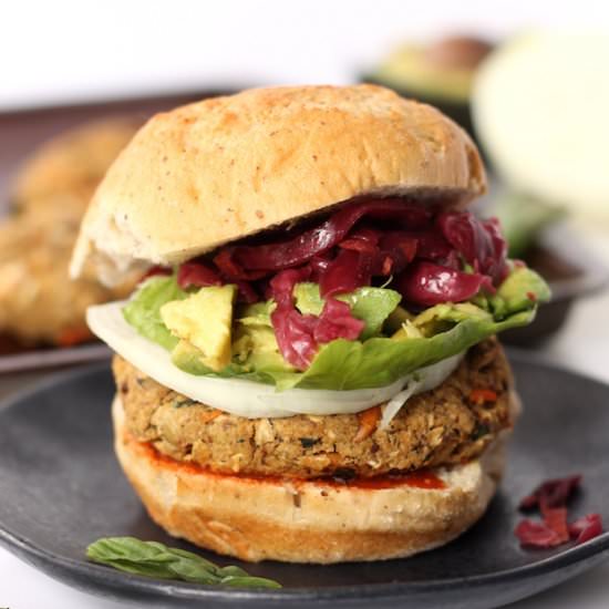 Tomato Basil Veggie Burgers