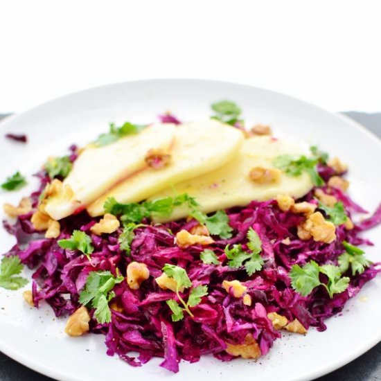 Cured Red Cabbage and Pear Salad