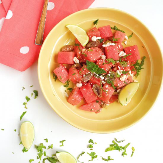 Watermelon, Feta and Olive Salad