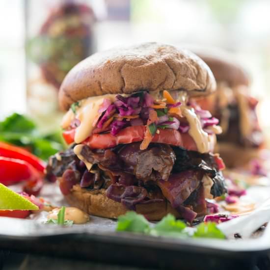 Thai BBQ Beer Cabbage with Slaw