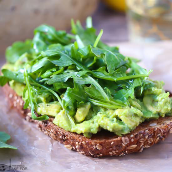 Lemony Avocado Toast with Arugula