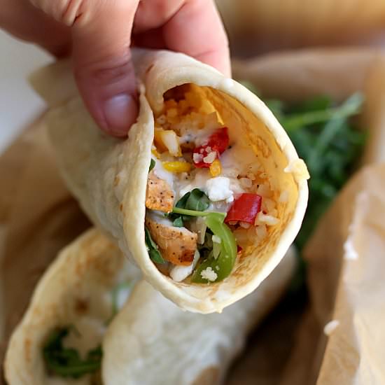 Cauliflower Rice Fajita Burrito