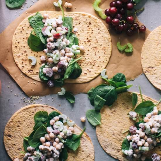 5 Minute Chickpea Salad Wrap