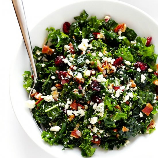 Kale Salad with Bacon & Blue Cheese