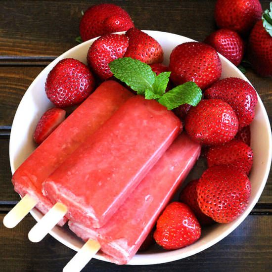 Strawberry Popsicles