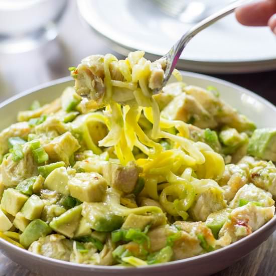 Zucchini Pasta with Scallion Sauce