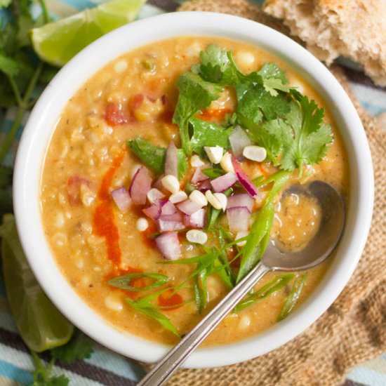 Red Lentil Corn Chowder