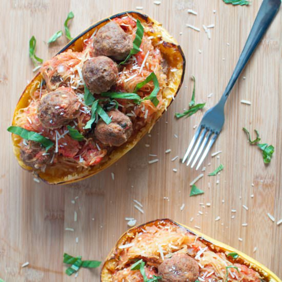 Spaghetti Squash and Meatballs