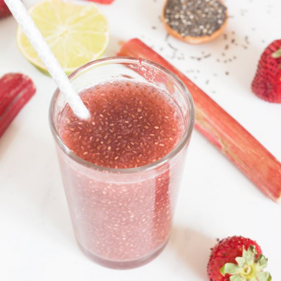 Strawberry Rhubarb Chia Seed Drink
