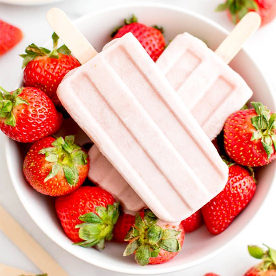 Vegan Strawberry Coconut Popsicles