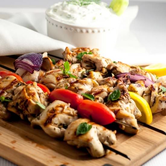Greek Lemon Chicken Kabobs