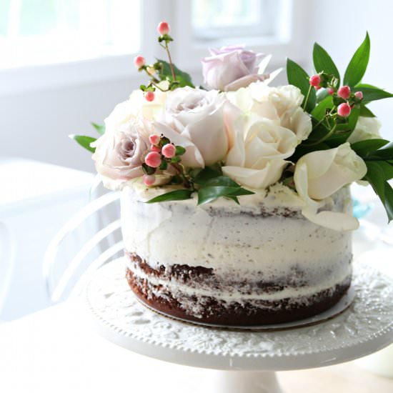 Blushing Naked Cake