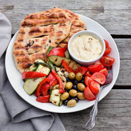 Easy Olive + Herb Grilled Flatbreads