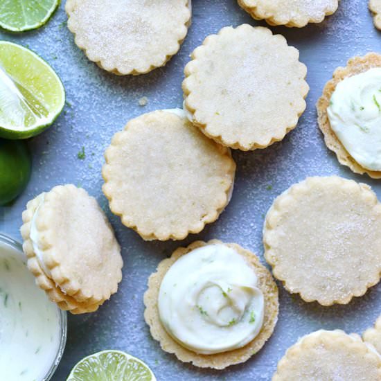 Lime Shortbread Sandwich Cookies