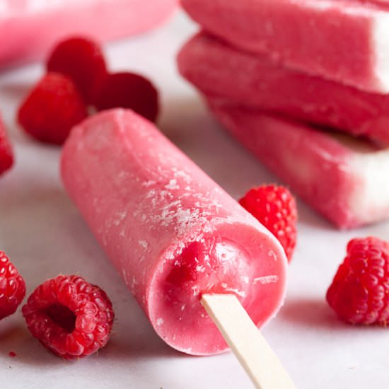 Raspberry Sherbet Popsicles