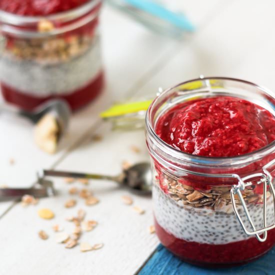 Raspberry Chia Seed Oatmeal