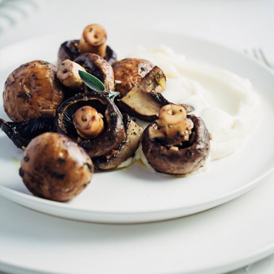 Sautéed Mushrooms w/ Cauli Puree