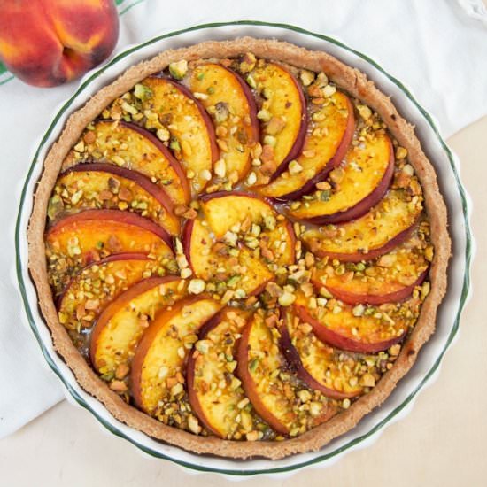 Peach and Pistachio Tart