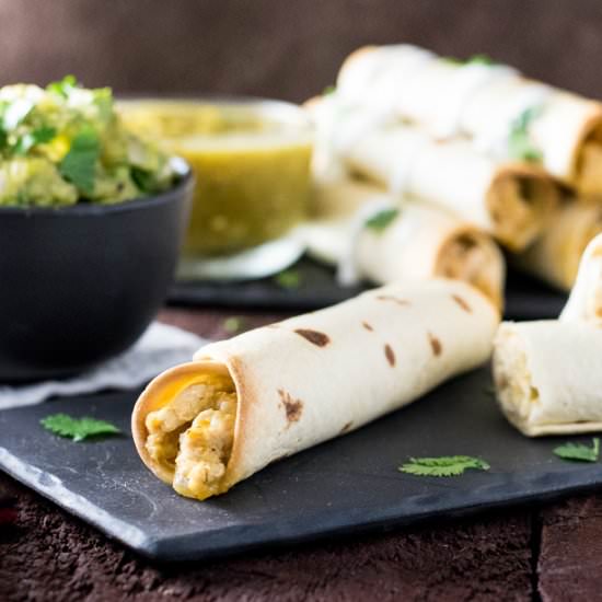 Healthy Baked Chicken Taquitos
