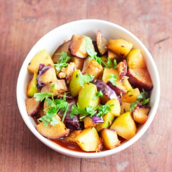 Green Apple & Eggplant Curry